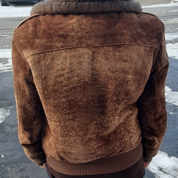 Vintage Sergio Valente Faux Sheepskin Bomber Jacket- Women's Size SM/ M - Picture 8 of 12